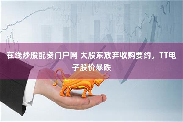 在线炒股配资门户网 大股东放弃收购要约，TT电子股价暴跌